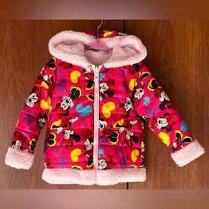 Disney Junior - Minnie Mouse and heart print reversible jacket (NWOT)